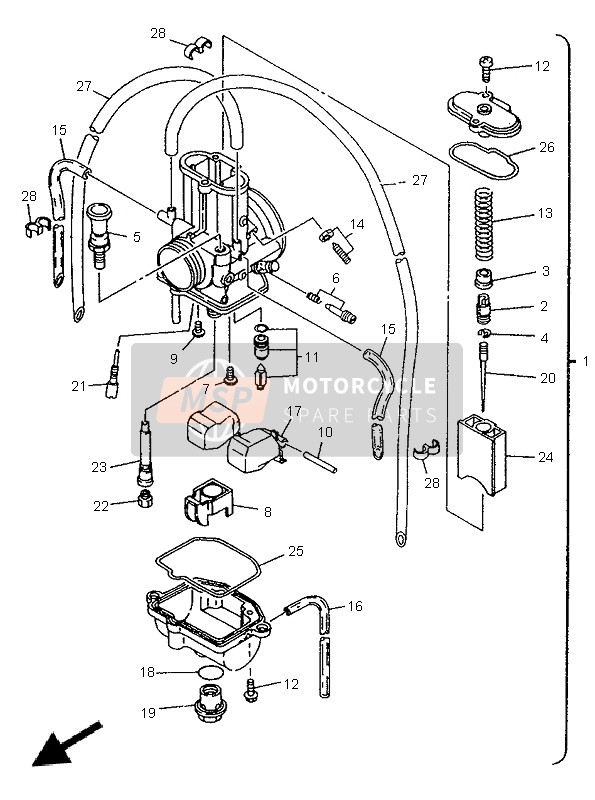 Yamaha YZ125 1998 Carburatore per un 1998 Yamaha YZ125