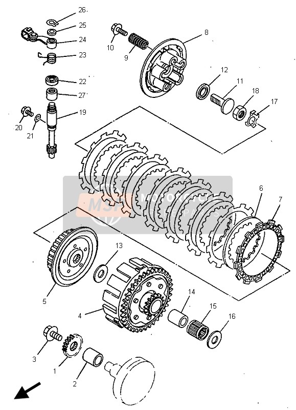 Yamaha YZ125 1998 Frizione per un 1998 Yamaha YZ125