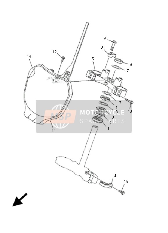 Yamaha YZ250F 2001 Steering for a 2001 Yamaha YZ250F