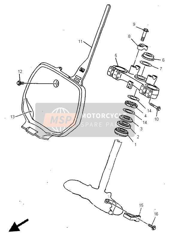 Yamaha YZ125 1998 Steering for a 1998 Yamaha YZ125