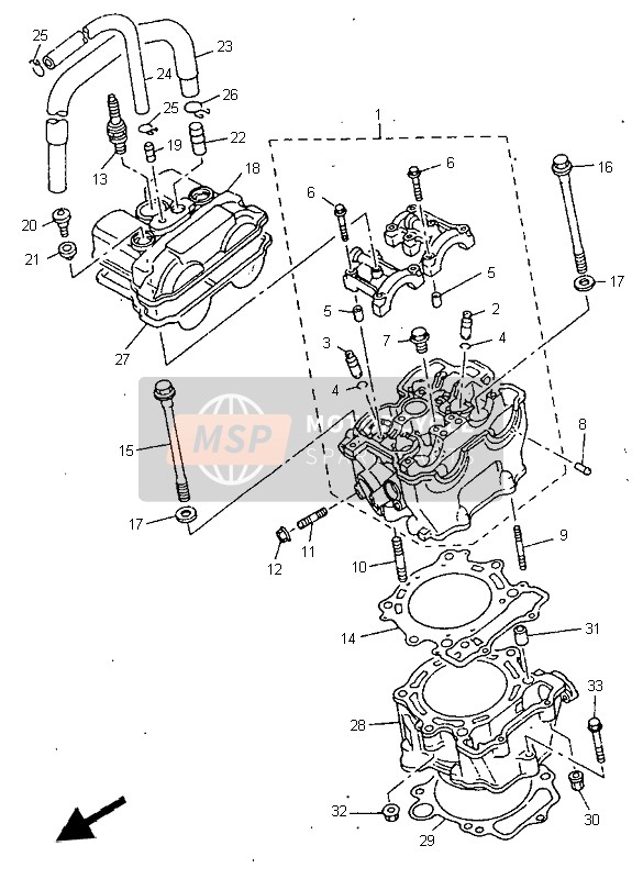 5BE113510000, Pakking, Cilinder, Yamaha, 2