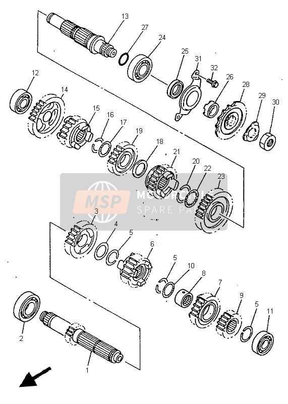 5BE172411000, Gear, 4TH Wheel, Yamaha, 3