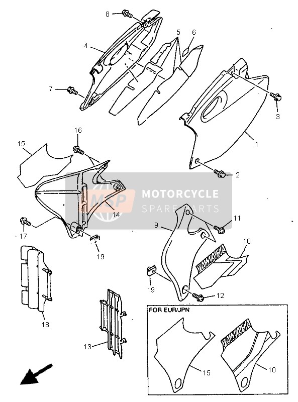 Yamaha YZ400F 1998 Side Cover for a 1998 Yamaha YZ400F