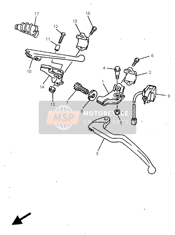 38V829130000, Holder, Lever Lower 1, Yamaha, 2