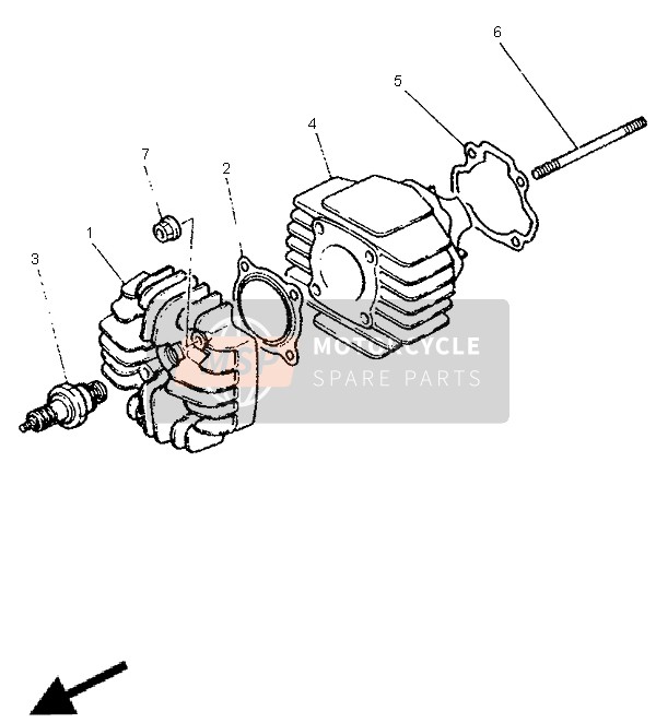 Yamaha PW50 1999 Cilinder voor een 1999 Yamaha PW50