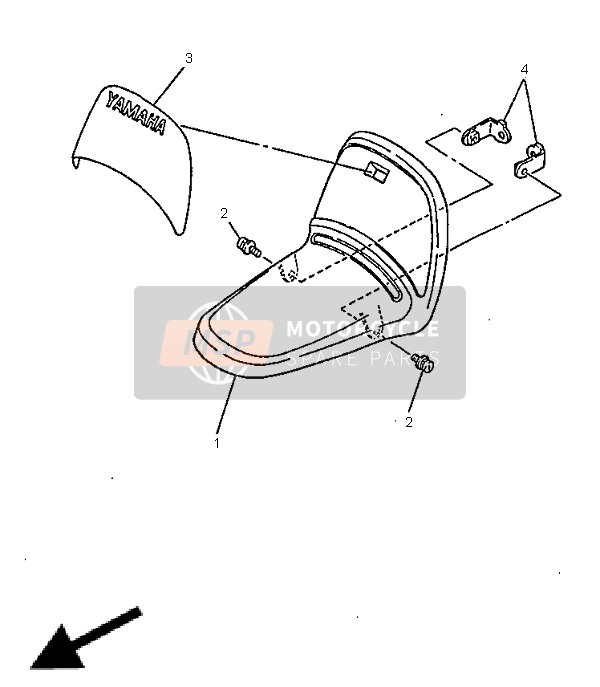 Yamaha PW50 1999 Front Fender for a 1999 Yamaha PW50