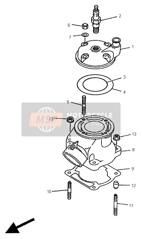 Yamaha YZ80LW 1999 Cylindre pour un 1999 Yamaha YZ80LW