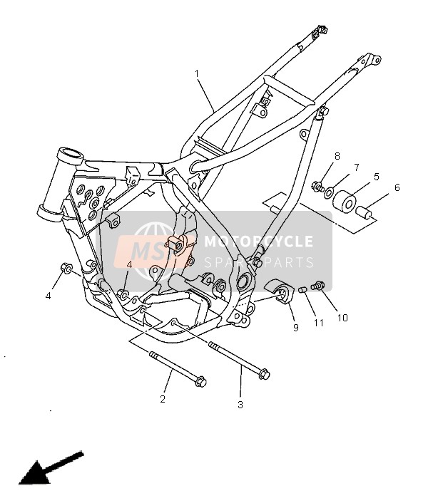 Yamaha YZ80LW 1999 Frame for a 1999 Yamaha YZ80LW