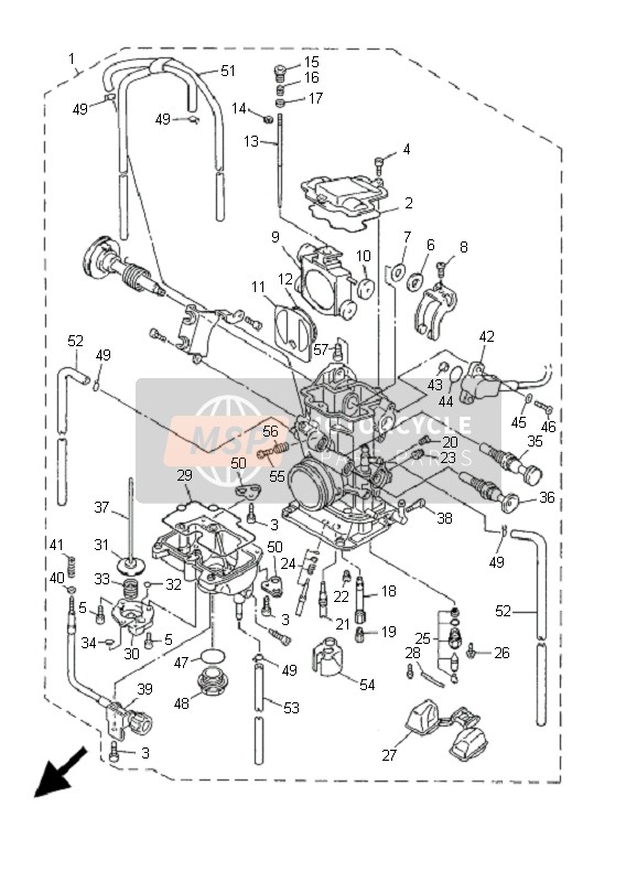 Yamaha YZ426F 2001 Carburettor for a 2001 Yamaha YZ426F