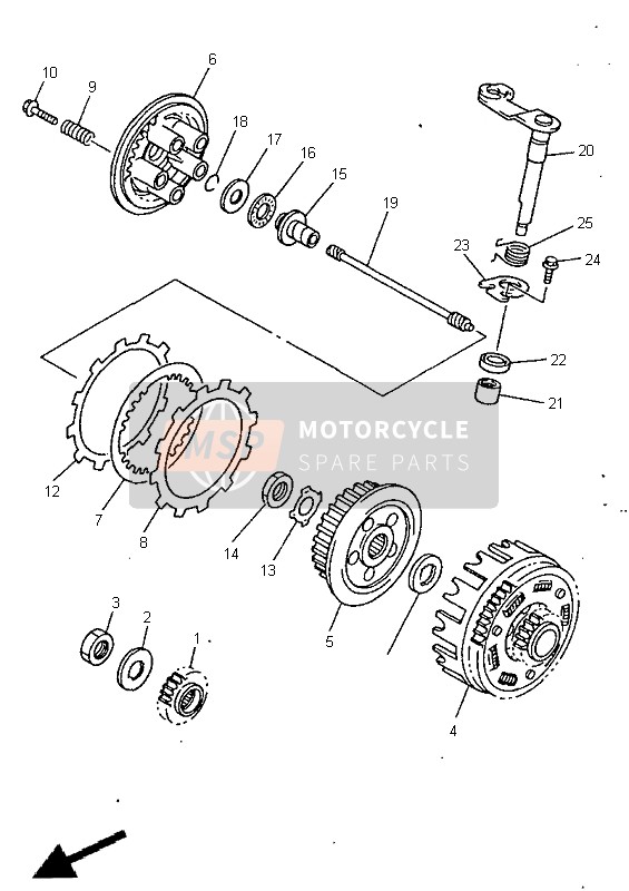 Yamaha YZ400F 1999 Embrague para un 1999 Yamaha YZ400F