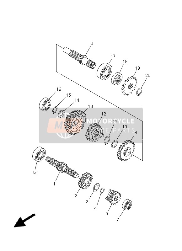 Yamaha TT-R50E 2013 Transmission for a 2013 Yamaha TT-R50E