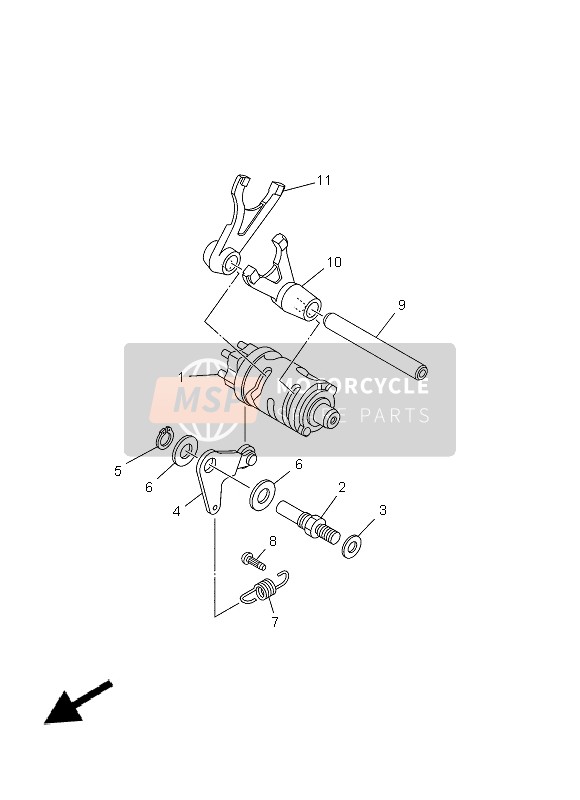 Yamaha TT-R50E 2013 Leva de cambio & Tenedor para un 2013 Yamaha TT-R50E