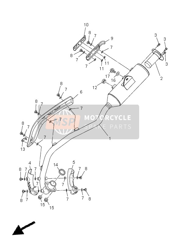 Yamaha TT-R110E 2013 Exhaust for a 2013 Yamaha TT-R110E