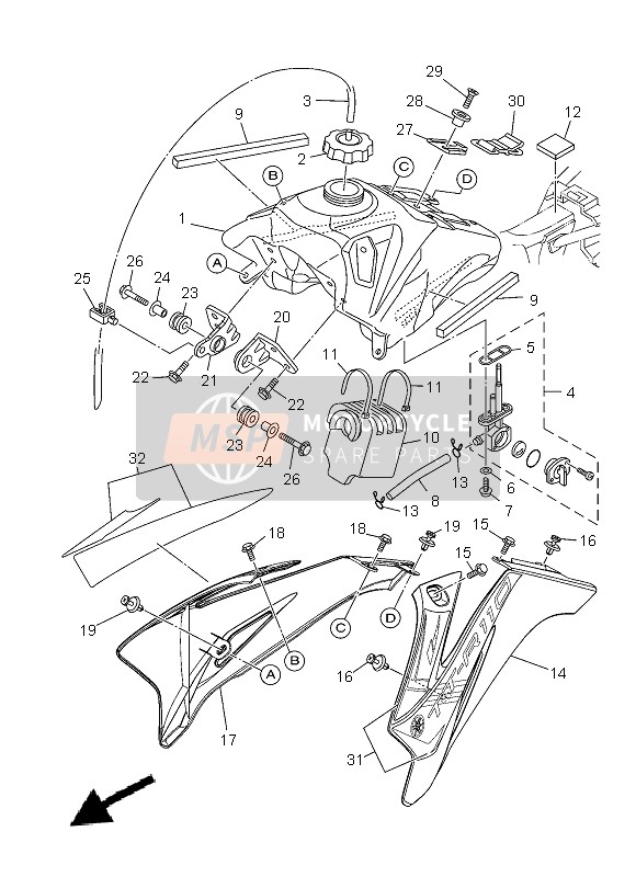 Yamaha TT-R110E 2013 Réservoir d'essence pour un 2013 Yamaha TT-R110E