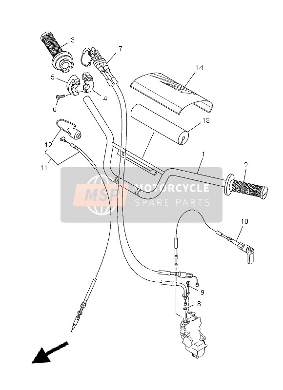 Yamaha TT-R110E 2013 Steering Handle & Cable for a 2013 Yamaha TT-R110E