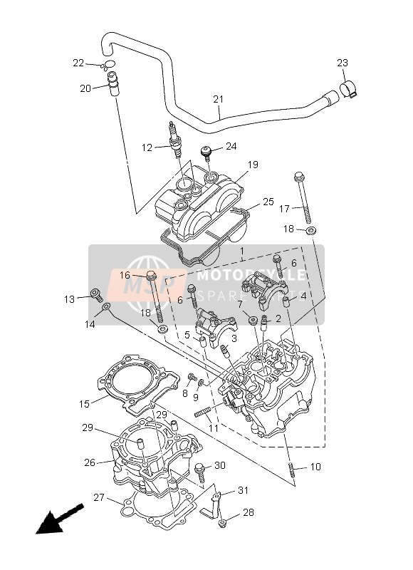 Yamaha WR250F 2013 Cilindro per un 2013 Yamaha WR250F