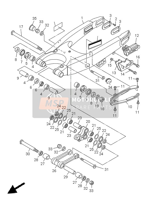 Yamaha WR250F 2013 Rear Arm for a 2013 Yamaha WR250F