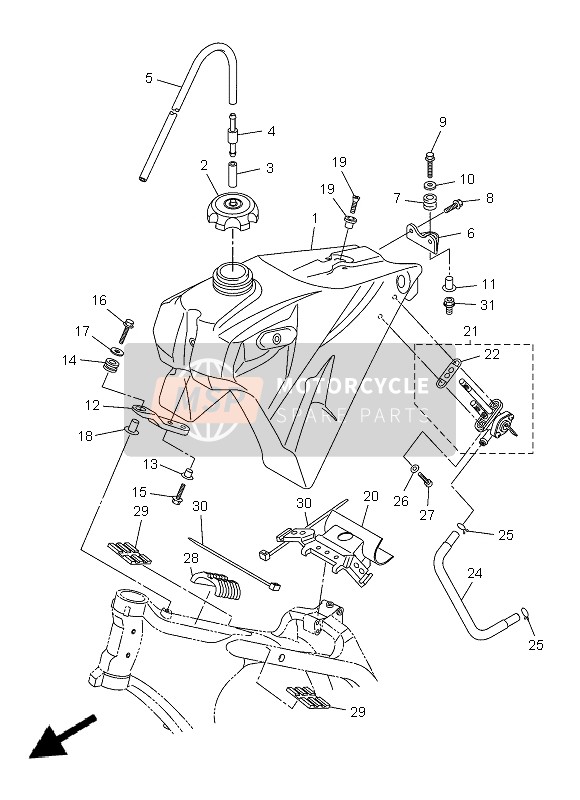 Yamaha WR250F 2013 TANK für ein 2013 Yamaha WR250F