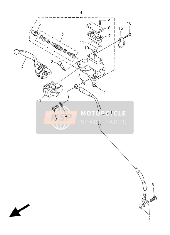 Yamaha WR250F 2013 Front Master Cylinder for a 2013 Yamaha WR250F