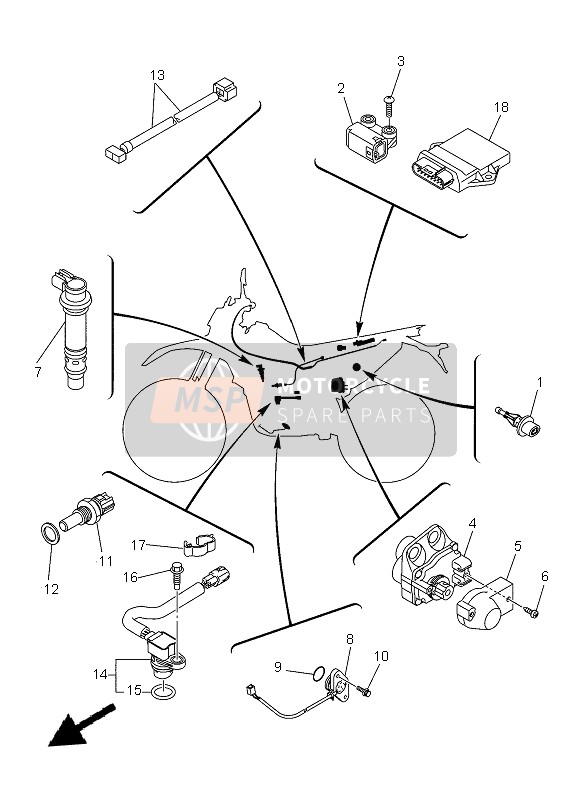 Yamaha WR250R 2013 Electrical 1 for a 2013 Yamaha WR250R