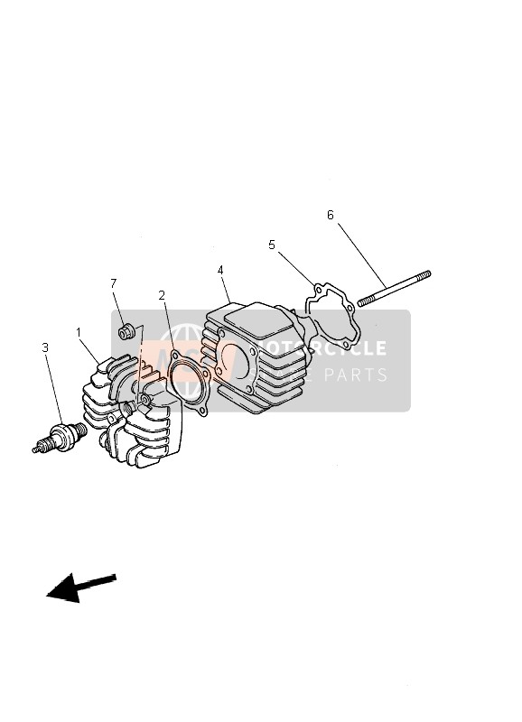 Yamaha PW50 2002 Cylindre pour un 2002 Yamaha PW50