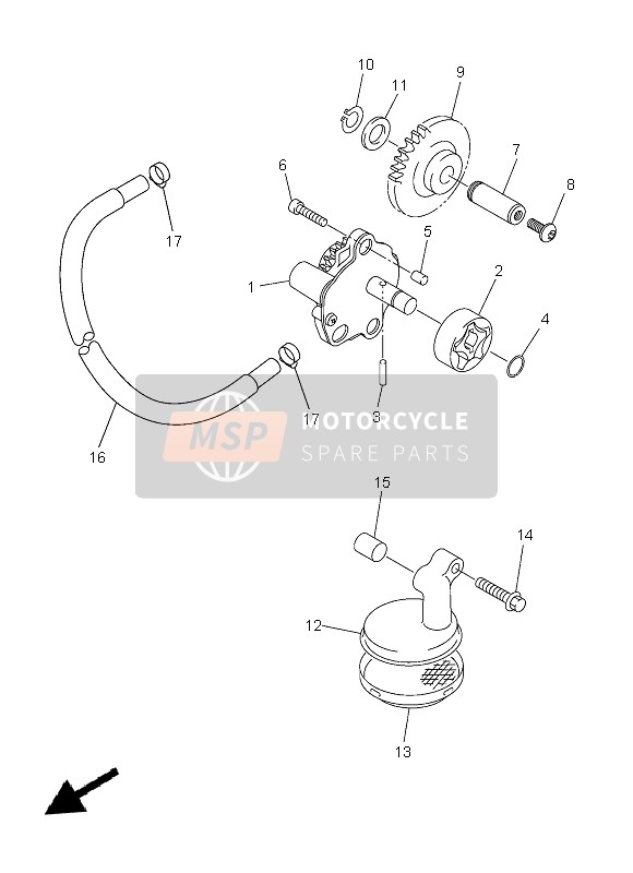 Yamaha WR450F 2013 Bomba de aceite para un 2013 Yamaha WR450F