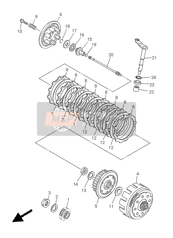 Yamaha WR450F 2013 Clutch for a 2013 Yamaha WR450F