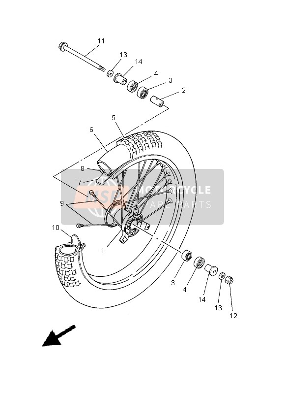 Yamaha YZ85LW 2013 VORDERRAD für ein 2013 Yamaha YZ85LW