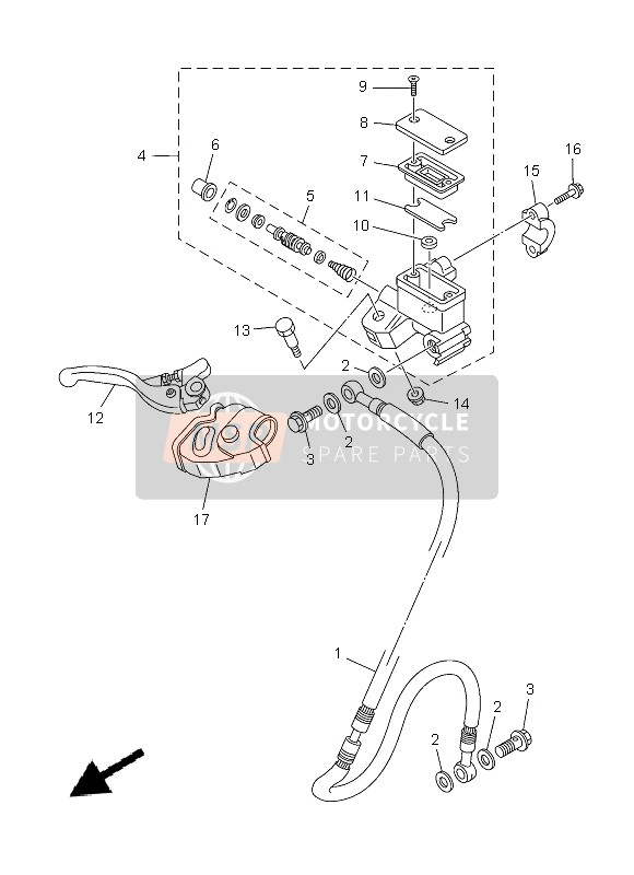 Yamaha YZ85LW 2013 HAUPTZYLINDER VORNE für ein 2013 Yamaha YZ85LW