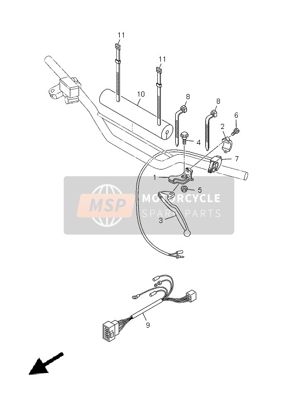 Yamaha YZ85LW 2013 Interruptor de manija & Palanca para un 2013 Yamaha YZ85LW