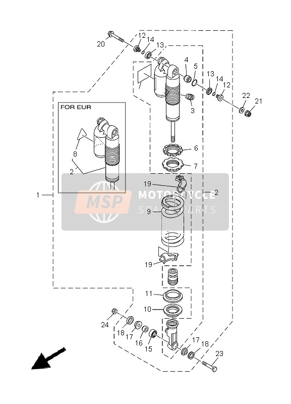 Yamaha YZ125 2013 Sospensione posteriore per un 2013 Yamaha YZ125