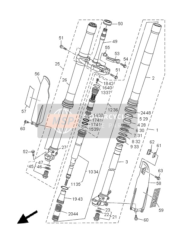 Yamaha YZ125 2013 Front Fork for a 2013 Yamaha YZ125