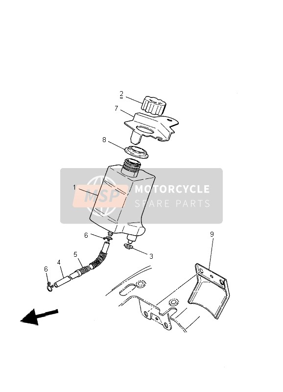 Yamaha PW50 2002 Tanque de aceite para un 2002 Yamaha PW50