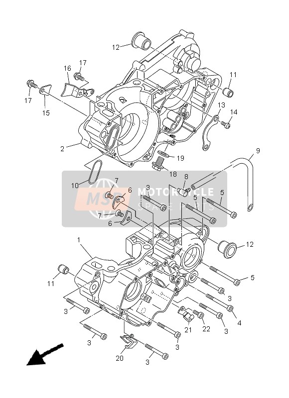 Yamaha YZ250 2013 KURBELGEHÄUSE für ein 2013 Yamaha YZ250