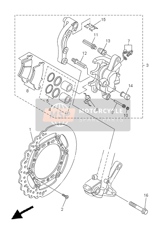 Yamaha YZ250 2013 Front Brake Caliper for a 2013 Yamaha YZ250