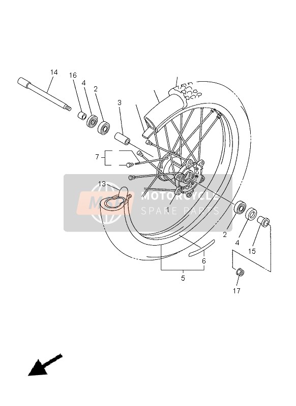 Yamaha YZ250F 2013 Front Wheel for a 2013 Yamaha YZ250F