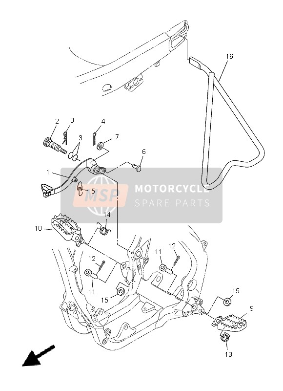 Yamaha YZ250F 2013 Stand & Footrest for a 2013 Yamaha YZ250F