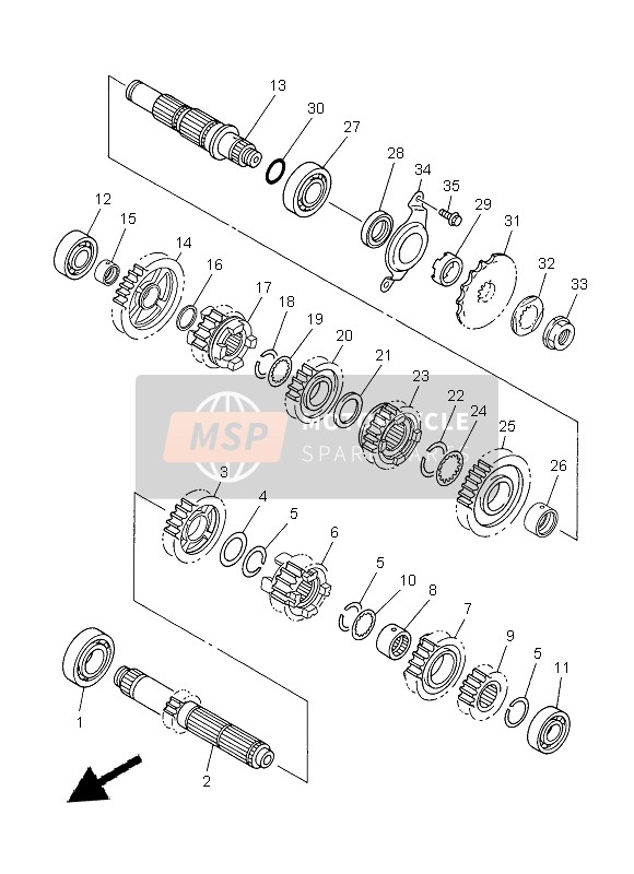 Yamaha YZ450F 2013 Transmission pour un 2013 Yamaha YZ450F