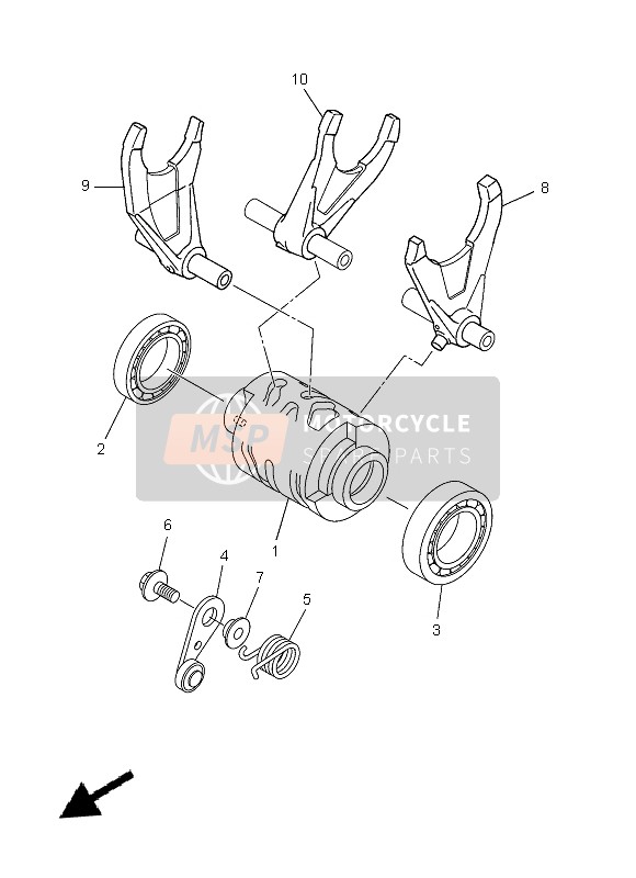 Yamaha YZ450F 2013 Shift Cam & Fork for a 2013 Yamaha YZ450F