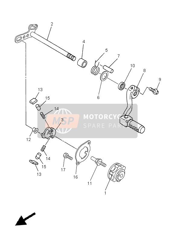 Yamaha YZ450F 2013 Albero del cambio per un 2013 Yamaha YZ450F