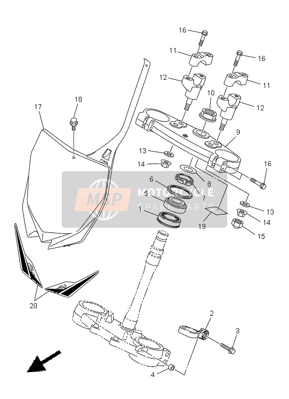 Yamaha YZ450F 2013 Steering for a 2013 Yamaha YZ450F