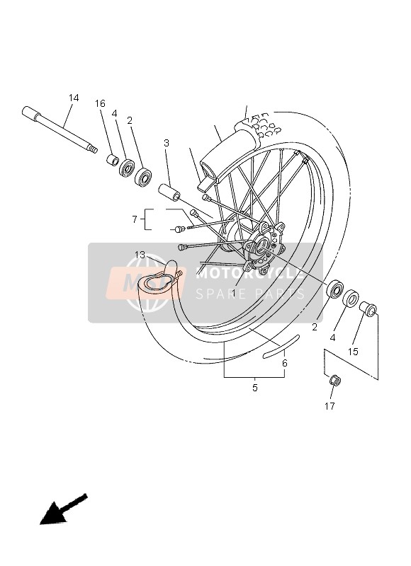 Yamaha YZ450F 2013 Front Wheel for a 2013 Yamaha YZ450F