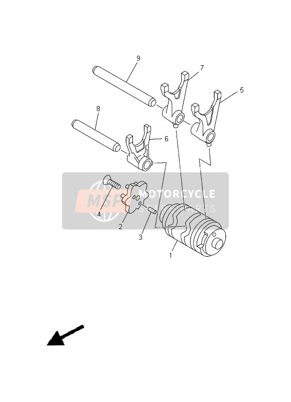 Yamaha TT-R125LW 2013 Shift Cam & Fork for a 2013 Yamaha TT-R125LW