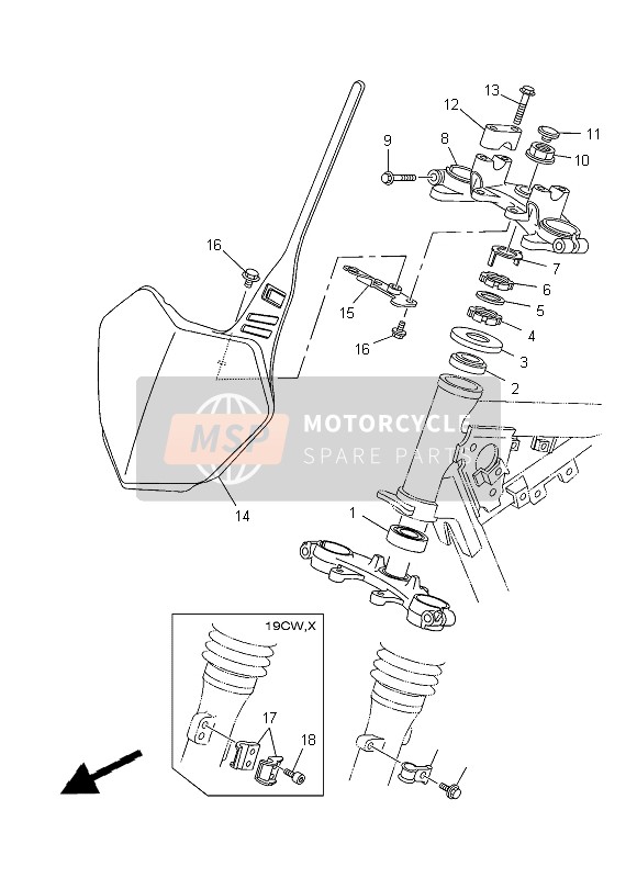 Yamaha TT-R125LWE 2013 Steering for a 2013 Yamaha TT-R125LWE