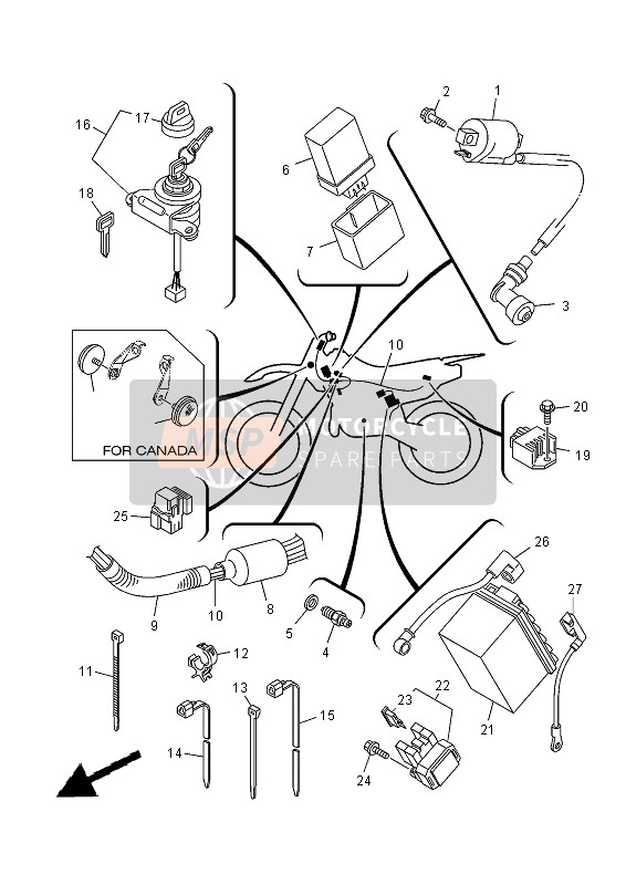 Yamaha TT-R125LWE 2013 Electrical 1 for a 2013 Yamaha TT-R125LWE