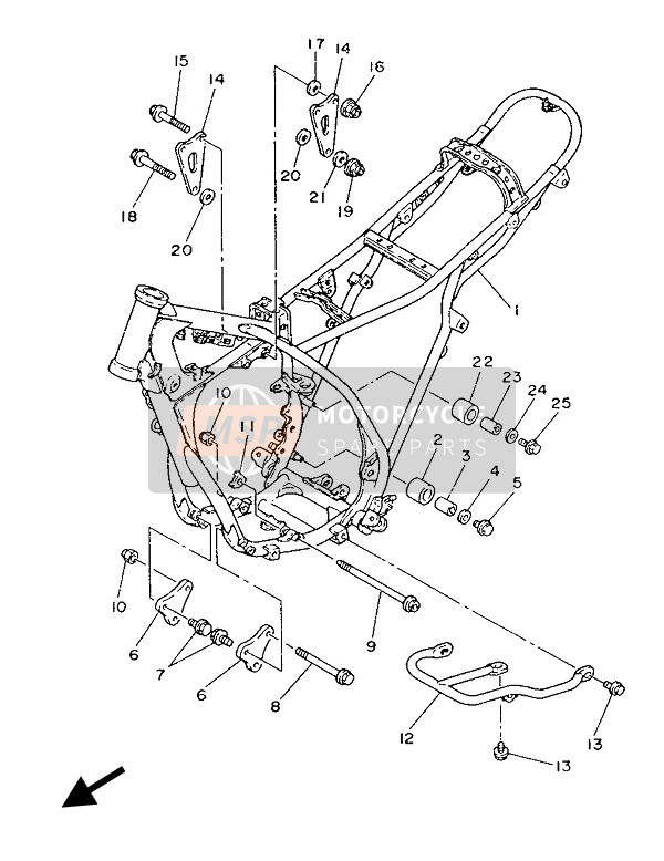 Yamaha IT200 1986 Frame voor een 1986 Yamaha IT200