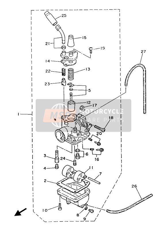 Yamaha PW80 1986 Carburettor for a 1986 Yamaha PW80