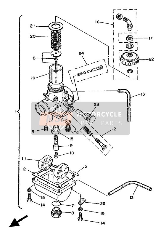 Yamaha YZ80 1986 Carburettor for a 1986 Yamaha YZ80