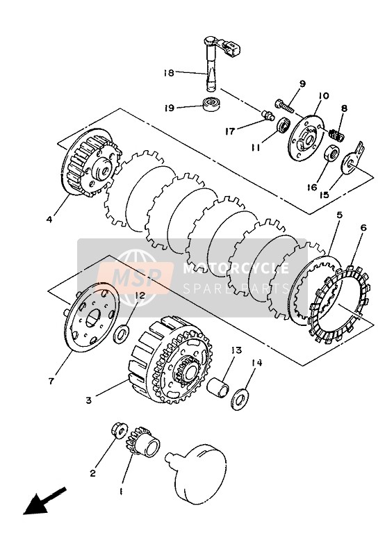 Yamaha YZ125 1986 Clutch for a 1986 Yamaha YZ125