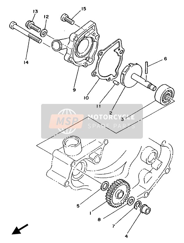 Yamaha YZ80 1987 WASSERPUMPE für ein 1987 Yamaha YZ80